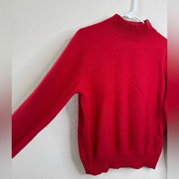 Westbound Women’s Sz M 100% Cashmere Mock Neck Sweater Pullover Red Soft Preppy - Picture 2 of 4